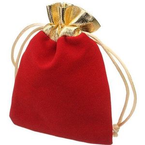 Beadtales 10 Stks/partij 7X9Cm 9X12Cm Gold Kleur Zwart Rood Fluwelen Stof Koord Pouches Tassen voor Sieraden Kerst Pakket