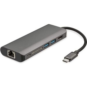 6-In-1 Usb C Hub - 4K Usb C Naar Hdmi-60W Usb C pd-Sd Kaartlezer-2 Usb 3.1 Poorten-Draagbare, duurzaam Aluminium Case