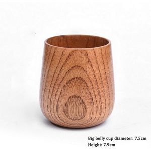 Houten Grote Buik Cups Handgemaakte Natuurlijke Spruce Hout Kopjes Bier Thee Koffie Melk Water Cup Keuken Bar Drinkware