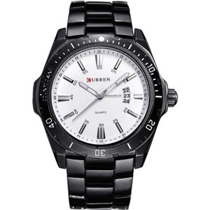 CURREN heren Horloges Top Brand Luxe Business Quartz Horloge Volledige Stalen Band Datum Waterdicht relogio masculino