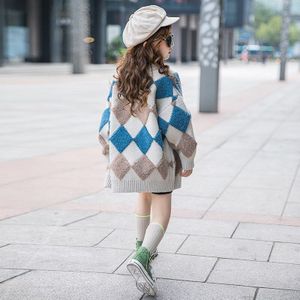 Winter Kleding Voor Meisjes Gebreide Trui Kinderen Katoen Lange Mouw Enkele Breasted Leuke Vest Kinderen Gebreide Uitloper