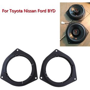 2 Stuks 6.5 Inch Zwart Plastic Speaker Adapter Bracket Ring Voor Toyota Voor Corolla Voor Kroon Voor Reiz Voor Byd