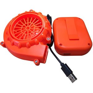 Dc 6V Draagbare Mini Elektrische Ventilator Air Blower Voor Pop Mascotte Hoofd Gas Modus Cartoon Kostuums Opblaasbare Energiek Oranje blower