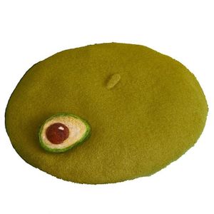 Qiu dong baize baret kiwi maar avocado groen schilder cap cap creatieve hand