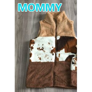 Girlymax Fall/Winter Outfits Baby Meisjes Mama Volwassen Jas Stropdas Geverfd Koe Fleece Katoenen Kleding Kinderen Top Katoen Boutique rits