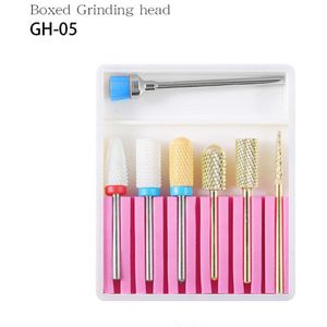 6Pcs Rainbow Tungsten Carbide/Keramische Nail Boren Set In Doos Manicure Machine Accessoires Frees Elektrische Nail dril