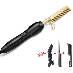Professionele Elektrische Stijltang Borstel Keramische Haar Krultang Stijltang Kam Haar Ijzer Krultang Hair Styling Tool