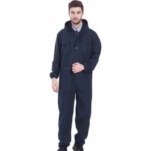 Mannen Werken Kleding Lange Mouwen Grote Maat Denim Overalls Hooded stofdicht Lassen Auto Reparatie Beschermende Overall