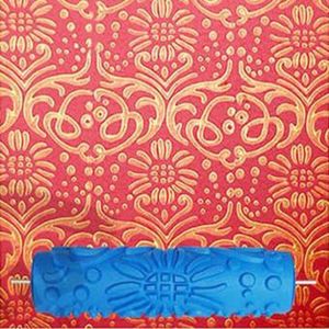 7 Inch 3D Rubber Muur Decoratieve Schilderkunst Roller, Patroon Roller Wanddecoratie Gereedschap Zonder Handvat Grip, rose Roller 299C