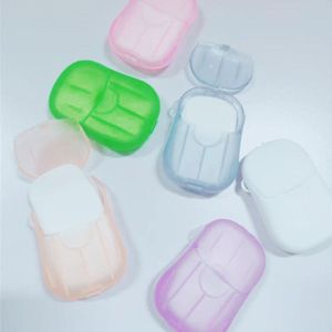 20 Pcs Reizen Zeep Papier Wassen Hand Bath Schoon Scented Slice Sheets 20 Stuks Wegwerp Boxe Zeep Draagbare Mini Papier zeep