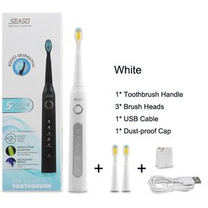Sonic Elektrische Tandenborstel Brand Tanden Whitening Opzetborstels USB Opladen Tandenborstel Tandheelkundige Tanden Cleaner Wit