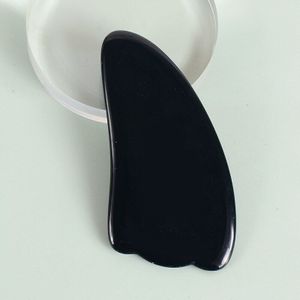 Facial Roller Gua Sha Tool Chip Steen Fles 3 Stks/set Gezichtsverzorging Massager Black Obsidian Anti Rimpel Cellulitis Nek Massage