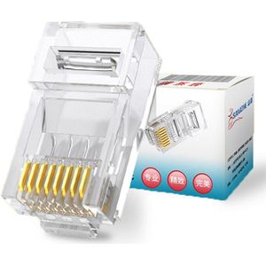 SAMZHE Cat5e RJ45 Modulaire Plug 8P8C Connector voor Ethernet Kabel, Vergulde KAT 5e Gigabit Bulk Ethernet Crimp Connectors