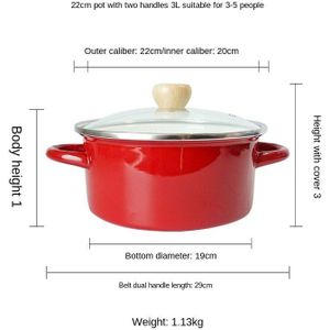 Japanse Stijl Emaille Pot Huishoudelijke Verdikte Soeppan Kookpan Noodle Pot Keuken Koken Pan Kookgerei Koken Pot Heater ZA384