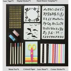 1Set Plastic Scrapbook Stencil Tool Voor Kis/Volwassenen Diy Fotoalbum Plakboek Tool Kit Zelfklevende Stencil Patroon hand Tekening