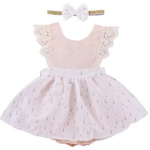 Kerst Baby Kleding Kant Baby Prinses Romper Baby Pasgeboren Meisje Twin Zus Romper Dress Jumpsuit + Hoofdband Outfits