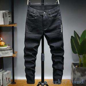Voorjaar Zwarte Jeans Mannen Harembroek Losse Toevallige Zwarte Grote Maat Plus Size Elastische Hoge Taille Jeugd Broek 6XL 5XL
