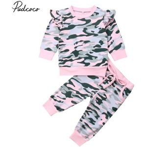 Pudcoco Peuter Baby Meisje Camo Kleding Set Baby Pasgeborenen Lange Mouw T-shirt Army Sweatshirts Top Broek Outfit Sets Trainingspak