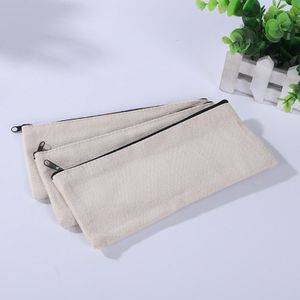 10Pcs Diy Craft Lege Tas Canvas Make-Up Potlood Pouch Multifunctionele Etui Cosmetische Tas