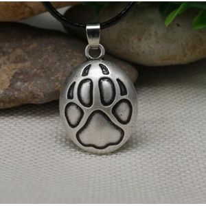 Lanseis 1 stks mannen ketting Wolf track hanger, viking wolf vrouwen sieraden