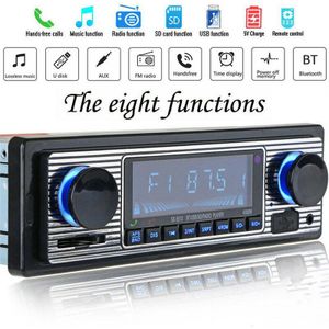 Pymh Bluetooth Vintage Auto Radio MP3 Speler Stereo Usb Aux Klassieke Auto Stereo Audio