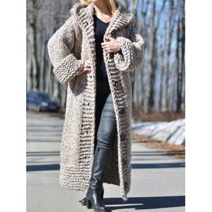 Europese En Amerikaanse Lange Trui Jas Lange Mouwen Vest Pockets Spliced Solid Loose Casual Gebreide Tops Voor Vrouwen