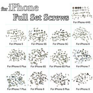 Volledige Schroef Set Voor iPhone X 7 8 7 Plus 8 Plus 5 S SE 8 Plus Schroeven Kit Vervanging reparatie Montage Bout Compleet Zilveren Dock Onderdelen