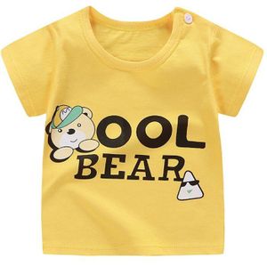 Katoenen Baby T-shirt Casual Tee Tops Jongen Shirt Zomer Baby Jongens T-shirt Cartoon Print Korte Mouw