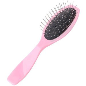 Professionele Anti Statische Stalen Kam Borstel Voor Pruik Hair Extensions Training Hoofd