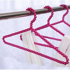 parel hangers 39 cm volwassen rose rood kleerhanger naadloze wasserij plastic hanger met parel 5 stks/partij