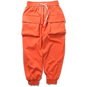 Hip Hip Joggers Harembroek Mannen Vrouwen Streetwear Punk Hip Hop Casual Broek Mannelijke Dansen Broek Zwart Oranje WO168