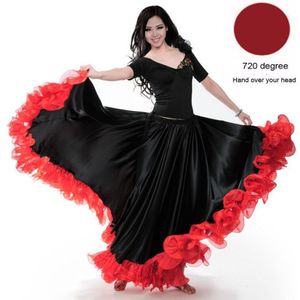 Mode Plus Size Gypsy Stijl Vrouwelijke Spaanse Flamenco Rok Prestaties Buikdans Kostuums Ruches Kanten Jurk Team Prestaties