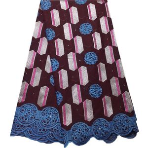 Afrikaanse Kant Stof 2022 Kant Puur Katoen Borduurwerk Nigeriaanse Droge Kant Stof Met Stenen Voor Bruiloft Dres YPL12156