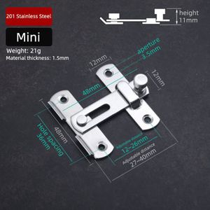 1 Rvs Mini Lock Voor Schuifdeuren En Ramen, Geschikt Voor Hotel Home Security Deur Hardware Accessoires