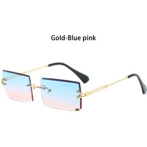 Reizen Stijl Mode Randloze Bergbeklimmen Zonnebril Trendy Kleine Rechthoek Zonnebril UV400 Shades Voor Mannen Vrouwen Brillen