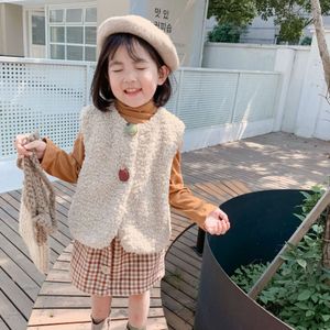 Baby Meisje Wollen Vest Jassen Peuter Winter Kleding Baby Meisje Leuke Lamswol Vesten Bont Vest Voor Meisjes Kids jassen