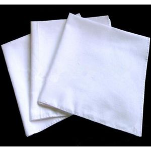 12 stuks 50x50CM Mannen Pocket Plain Witte Katoenen Zakdoeken Zweet Gezicht Handdoek QLY9709