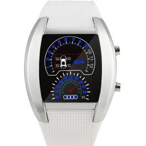 Dames Mannen Horloge Luxe Vrouwen Horloge Aviation Turbo Dial Flash Led Horloge Mens Lady Sports Car meter B50