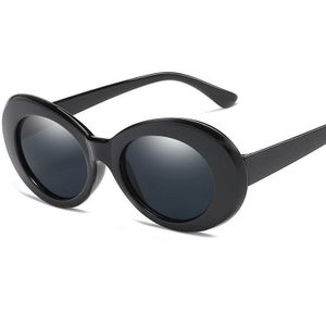 AIMISUV Kurt Cobai stijl Ovale Zonnebril Vrouwen Vintage Retro Ronde Frame witte zonnebril Hip Hop Eyewear UV400