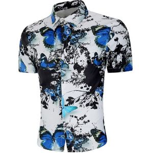 Brand Mode Mannen Shirt Korte Mouw 3d Print Heren Shirts Casual Plus Size Dress Man Shirt Camiseta Masculina