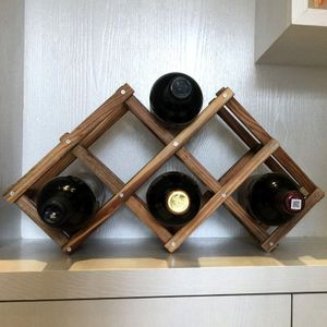 Houten Wijnrek Huishouden Vouwen Wijnfles Opslag Plank Woondecoratie Leveringen