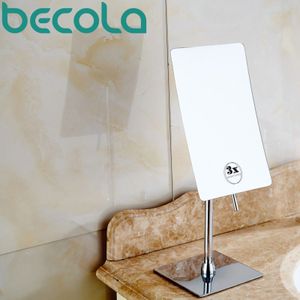 Becola Vierkante Float Bad Spiegel 3X Vergrootglas Cosmetische Spiegel Badkamer Enkelzijdige Make-Up Spiegel B-928