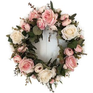 Zijde Wearth Rose Kunstbloemen Kransen Deur Perfecte Kunstmatige Garland Voor Bruiloft Decoratie Thuis Party Decor