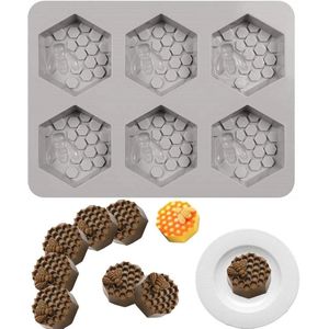 Honingraat Zeep Mallen 3D Hexagon Siliconen Mallen Voor Chocolade Cake Kaars Pudding Muffine