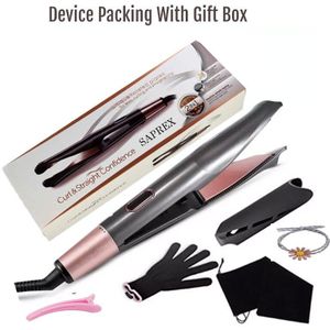 2 In 1 Professionele Stijltang Spiraal Wave Curler Platte Krultang Crimp Rechttrekken Gereedschap Hair Styling