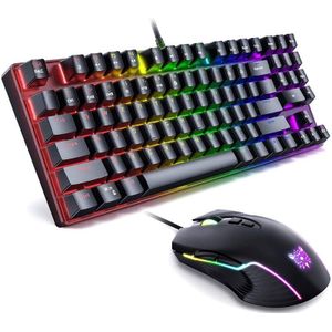 Regenboog Backlight Gaming Keyboard Rgb Gaming Toetsenbord Gewijd Media Toetsen &amp; Dial 89 Key Usb Wired Voor Windows Pc Gamers