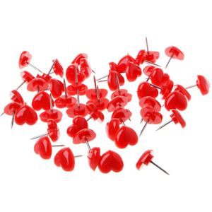 50 Stuks Hart Vorm Plastic Gekleurde Push Pins Punaises Kantoor School