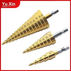 1/3Pcs Plaatwerk Gereedschap Boor Core 4-12/20/32Mm 1/4 ""Hex titanium Stap Cone Boor Hole Cutter Metal Hex Bits