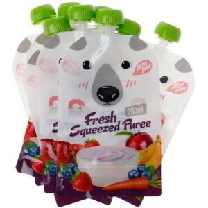 8Pcs Hersluitbare Vers Geperst Zakjes Praktische Baby Spenen Voedsel Puree Herbruikbare Squeeze Voor Pasgeboren 770B