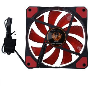120 Mm Led Ultra Stille Computer Pc Case Fan 15 Leds 12V Met Rubber Rustig Molex Connector Geïnstalleerd fan